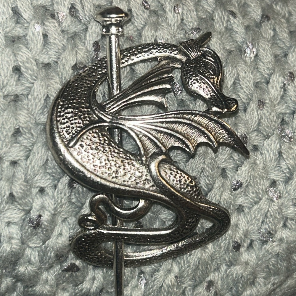 Silver Dragon Decorative hair Pin